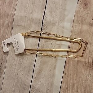 Gold Toned Double Chain Necklace